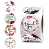Floral Danke, Aufkleber Dichtung Etikett Aufkleber Hochzeit Zubehör Tag Glasflasche Umschlag Business Box Geschenk Einladungskarte Dekor