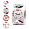 Floral Thank You Stickers Seal Label Sticker Wedding Accessory Tag Glass Bottle Envelope Business Box Gift Invitation Card Decor