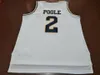 Men Michigan Wolverines J. Poole #2 College Real Embroidery Jersey Size S-4XL 또는 사용자 정의 이름 또는 번호 저지