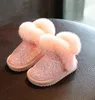 2019 Inverno Kids Fashion Botas de neve grossa sapatos de algodão quentes macios macios de baixo para meninas botas de esqui de inverno para bebê