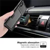 Étui de téléphone magnétique pour iPhone 12 11 Pro xs XS Max XR 8 7 6S Plus Couvre-coque complet Étui de voiture de voiture avec fentes de carte de crédit2398902
