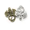 100PCs Alloy Dragon Antik Silver Bronze Charms Hängsmycke för halsband Smycken Göra fynd 35x28mm