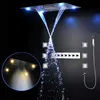 Luxury Large Thermostatic Shower System Rainfall Waterfall Massage Misty Showerhead Set Bathroom LED Faucets 24inch