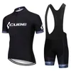 Cube Pro Men Team Cykling Jersey Set MTB Kortärmad Cykelklädsel Bike Shirt Bib Shorts Suit Maillot Ciclismo Y21041015