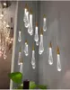 Lampada a sospensione creativa in cristallo con goccia d'acqua Lampade a LED di lusso in stile europeo Illuminazione per interni in vetro di cristallo Lampada da ristorante loft scandinava