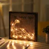 Vintage Plastic Frame Night Lights Nordic Bedroom Bedside Night Lamp Living Room Decoration Animal Plants Nightlights4438710