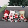 Stor julstrumpor Santa Snowman Reindeer Stocking Candy Bag Presenthållare Xmas Dekorationer Party Tillbehör JK1910