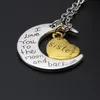 Verklaring Kettingen Graveren Hangers Hoge Kwaliteit Goedkope Sieraden I Love You Family Kettingen 925 Silver 24K Gouden Kettingen Kettingen