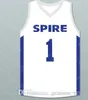 Kentucky Wildcats College Basketball NCAA Jerseys Homens Spire Institute 1 LaMelo Ball High School Costurado Tamanho S-3XL Alta Qualidade Branco Azul