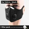 Masques de protection pour le cyclisme avec filtre noir charbon actif PM2,5 anti-poussière sport course formation vélo de route masques réutilisables FY9038