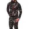 Survêtements pour hommes 2pc veste de camouflage ensemble mâle imprimé survêtement haut pantalon costumes manteau à capuche pantalon survêtement printemps