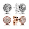 luxury designer Rose gold plated Earrings CZ Pave Stud Earring with Original box for Pandora 925 Silver earring for Women Mens