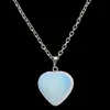 Dames nieuwe hartvormige steen hanger turquoise kristal perzik hart ketting djn03 mix order pendant kettingen sieraden