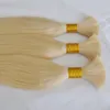 good deal color 613 blonde human hair extension in bulk cheap straight wave brazilian hair bulk for braids no attachment free shipping