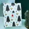 Boże Narodzenie torba na prezent Santa Snowman DIY Pieczenia przekąska torba Boże Narodzenie Candy Holder Torba Biały Papier Kraft Xmas Torby