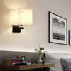 現代の生地の壁ランプブラッククロームメタルクリエイティブジェイドスコンセホテルエイスリビングルームベッドサイドイエローベージュコーヒーリネンライト