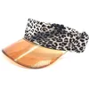 Letnia Przezroczysta Brina Bawełniana Leopard Grain Visor Caps Outdoor Sunhat Top Cap Ochrona przeciwsłoneczna Kapelusz Dla Mężczyzn Kobiety