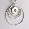 New Snap Jewelry Silver Flower Necklace Crystal Snap Button for Women Fit 18mm 20mm Buttons