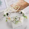 DIY Bridal Headband Wedding Garlands Stereo Simulering Blommor Rattan Vävning Kvinna Pagant Garlands Barn Beach Wreath S175