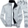 Men Polyester Tracksuits Sweatshirt Sporting Fleece Gyms Spring Jacket + Pants Casual Men's Track Suit Sportswear Fitness