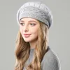 Fashion- Female Winter Korean Wool Beret Hat Women Plus Velvet Thick Warm Fashion Berets Cap Lady Elegant Outdoor Soft Casual Caps