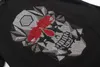 Yaz Erkek Marka Tshirt PP Kafatası Baskı perçin Boncuk Tops Moda Tasarımcısı Tshirt yüksek O-Boyun Kaliteli Kafatası tees # 6208
