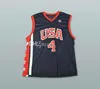 2004 Олимпийская команда Dream США USA ALLEN IVERSON # 4 Ретро Баскетбол Джерси Mens Shist Custom Любое имя Имя