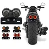 Universal Motorcycle Dual LED Tail Light Smoked Lens Plastic Integrated Lights Turn Signal Brake Lighting Rear Driving Lamp