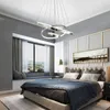 Moderne Chrome LED Pendentif Lumière En Aluminium Anneau Lustres Éclairage pour salle à manger salon maison créative suspension