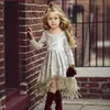 Kids Girls Princess Velvet Tassels Party Dress 2019