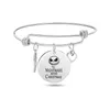 Nightmare Before Christmas bracelets For women Men Skull Round disc charm stainless steel Expandable Wire Bangle Fashion Jewelry gift