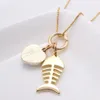 New Arrival Fish Bone Design Charming Pendant Necklace For Children Diy Girls Heart Chain Necklace Kids Baby Best Gift