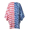 Mode-Women Clothing Casual United States National Flag Printed Cardigan Toppar Sommar Kvinnor Utan Knappar Gratis Storlek