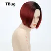 Ombre Blonde Wig For Women Synthetic Short Hair Red Wigs Female Heat Resistant Fiber Pixie Cut Short Cosplay Peruca
