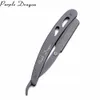 14x2cm Purple Dragon Black Stainless Men Straight Barber Edge Steel Razor Folding Shaving Knife Hair Removal Tools 1pieces Blade1121895