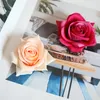 10 pc's/lot kunstmatige flanel hoek gekrulde rand rozenbloemhoofden diy krans achtergrond muur bloem arrangement accessoires