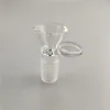 Dicke runde Glasschale Kräuter-Trockenölbrenner mit Griff 14 mm 18 mm männliche Glaswasserbongs Rauchwerkzeuge Zubehör Glasbongs Blase