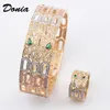 Donia jewelry luxury bangle European and American fashion exaggerated classic animal copper micro-inlaid zircon bracelet ring set women's designer gift