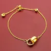 Bracelets de la marca de moda de lujo brazalete Small Double Ring Titanium Steel de 18k Rose Gold Women Love Pareja Bracelet