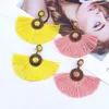 Fan Cotton Thread Earrings Bohemian Dangle Hook Drop Earrings Set for Women Girls Eardrop Gift