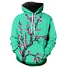 Harajuku Arizona Green 3D Imprimir Jaqueta Mulheres / Homens Casual Streetwear Sportswear Hoodies Meninas Modis Tracksuits Roupas Femininas