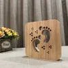 Creative Wood Footprint Night Lights LED Bord nattlampa Trä skrivbordslampa Atmosfär Lamp Novelbelysning347s