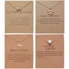 Klassieke Mode Vriendschap Bar Hanger Kettingen Lucky Elephant Star Pearl Circle Necklace voor Vrouwen Gift Card