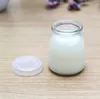 100 ml Mini Glas Stash Container Pudding Cup Jar Opbergflessen met Liids Melk Yoghourt Jelly Mousse Fles Tabak Kruid Candy Jam Kruiken