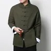 Çin Tarzı Pamuk Tai chi üst Erkekler uzun kollu tang ceket dış giyim çince geleneksel giysiler Bahar Wushu Kung fu gömlek