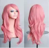 Multicolor 28 inch Synthetisch Haar Pruiken Lang Golvend Cosplay Red Green Puprle Pink Black Blue Sliver Grey Blonde Brown