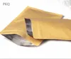 Doypack en papier Kraft, 100 pièces, pochette à fermeture éclair avec papier d'aluminium, stockage des aliments, thé, collation, café, sac refermable à fermeture éclair/fermeture éclair