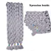 合成ジャンボXpression編組髪165g 41インチの折り折り、良質の合成かぎ針編み編みヘアエクステンション