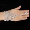 Silver Bridal Bracelets Wedding Hand Chain Bracelet Women Rhinestone Jewelry Bridemaid Wristband & Bangles