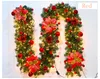 2.7m Boże Narodzenie Drzewo Drzewo Wiszące Rattan Dekoracji Na Boże Narodzenie Party Wedding Home Outdoor Garland Lights Weesn Decor Flower Vine